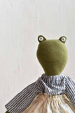 Fern the Frog — Heirloom Wool Doll in Golden Field Skirt