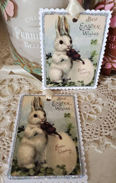 Easter Bunny Violin n Egg Gift Tag