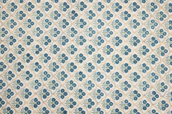Block Printed Wrapping Paper Sheets - Trellis Indigo