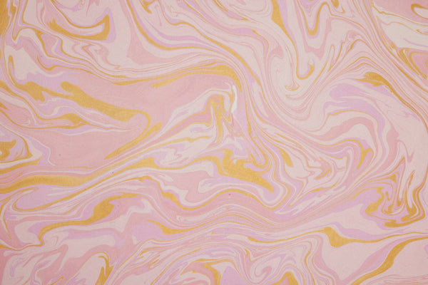 Hand Marbled Wrapping Paper Sheets - Free Spirit Marshmallow