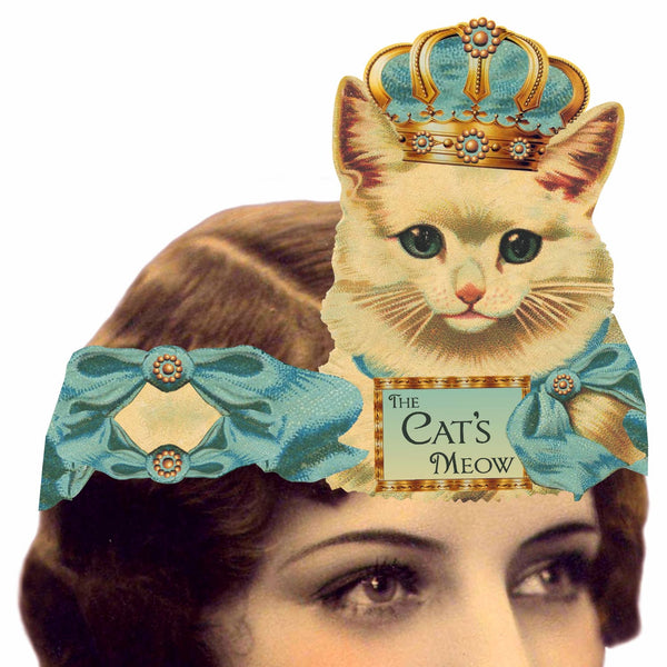 Greeting Card with Tiara, Cat's Meow, Cat with Crown