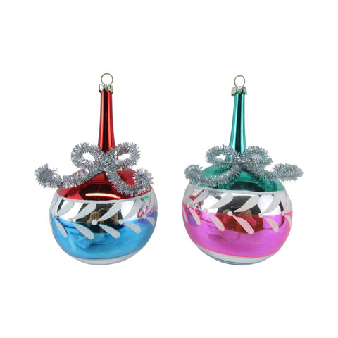 2 Asst Vintage Orn w/Candles