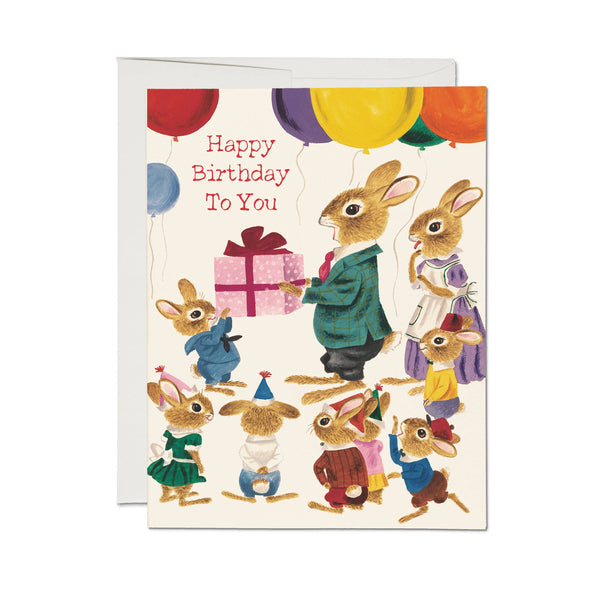 Richard Scarry Rabbit Party greeting card: Single