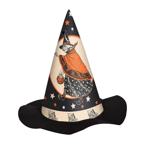 Vintage Halloween Felt Witch Hat, one size fits most