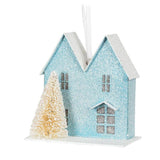 Pastel House & Tree Ornaments- Set of 6 - 3.5"H