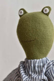 Fern the Frog — Heirloom Wool Doll in Golden Field Skirt
