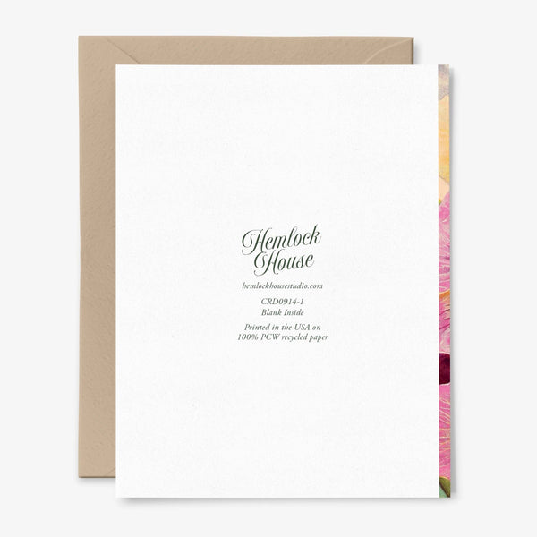 Pansies Greeting Card | Violas | Any Occasion | Floral | Vintage: Packaged in Plastic Sleeves