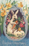 Postcard EA-324 Rabbit with Daffodils