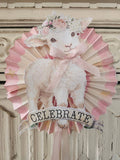 Spring Lamb n Roses Celebrate Wand Decoration