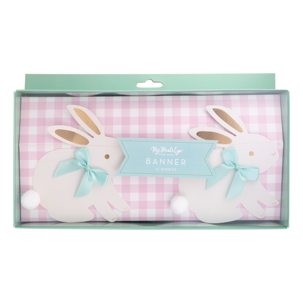 PLHB117 - Bunnies with Ribbon Bows Banner