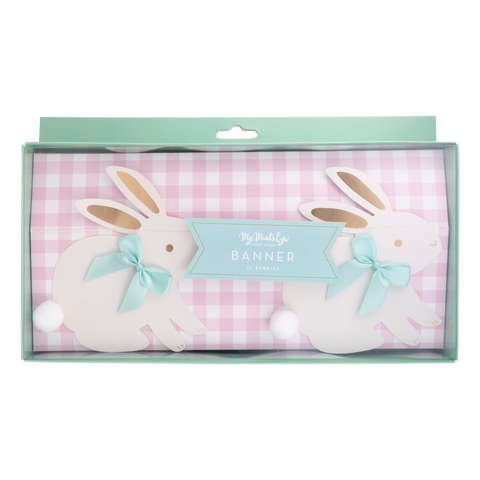 PLHB117 - Bunnies with Ribbon Bows Banner