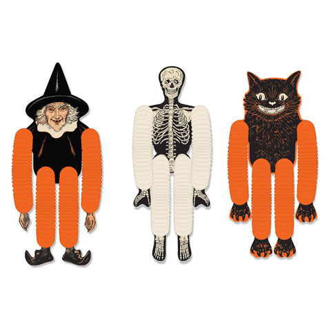 Vintage Halloween Tissue Dancers 14". 3/pkg