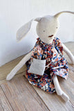 Ruthie the Rabbit – Heirloom Wool Doll in Liberty Floral