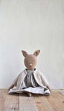 Plum the Pig – Heirloom Wool Doll in Island Cardigan and Linen Dress