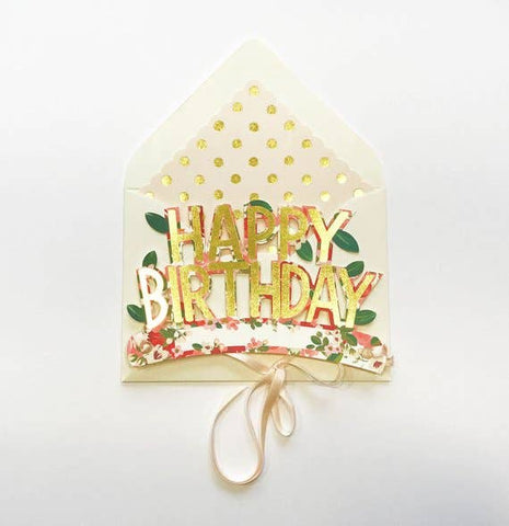 Wearable Happy Birthday Crown in Floral