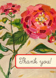 Thank You Pink Zinnia Greeting Card
