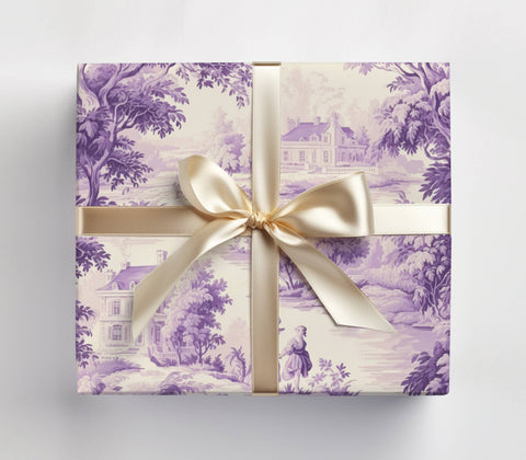 Lavender  Toile Gift Wrap  