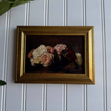 Vintage Style Flowers in Vase Still Life Art Print Framed: PRINT WITH FRAME