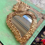 Tin Scallop Dots Sacred Heart Mirror