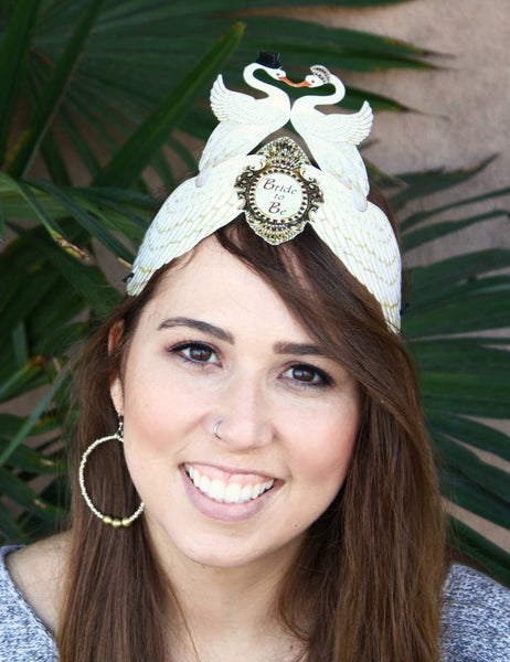 Greeting Card with Tiara, Bride to Be, Swans