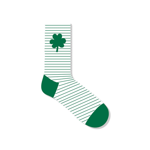 SPD1051 -  Striped Shamrock Socks: Child Medium