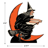 Vintage Halloween Witch & Moon Stand-Up 4' 2" x 3' 7¾"