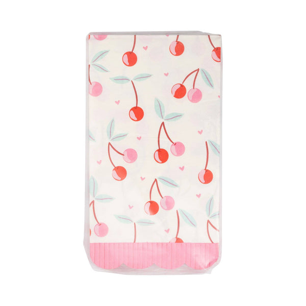 PLNP714 - Cherries Fringe Scallop Guest Napkin