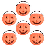 Plastic Miniature Pumpkin 3" x 2¾" Buckets, 6 per pack,
