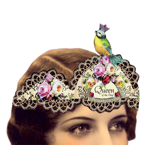 Greeting Card with Tiara, Queen of This Day, Songbird