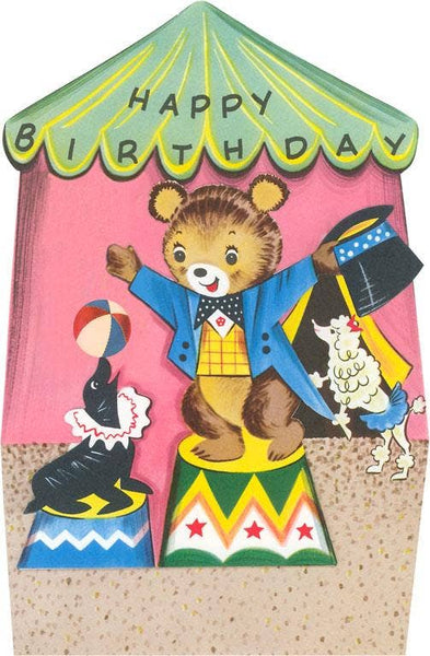 Greeting Card HB-275 Happy Birthday, Seal and Bear at Circus
