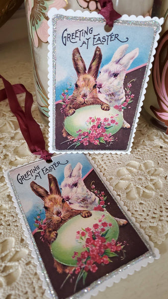 Easter Bunnies n Egg Gift Tag