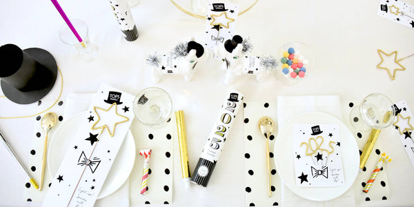 Confetti Fountain 9.5" - Top Hat Party - "2025"