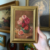 Vintage Style Roses in Vase Art Print Framed : PRINT WITH FRAME