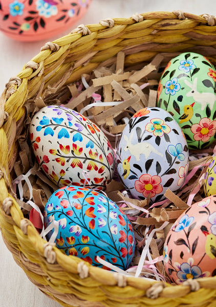 Kashmiri Bunny&Chick Hand Painted Egg Decoration