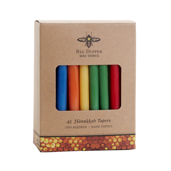 Hanukkah Beeswax Taper Candles: Natural