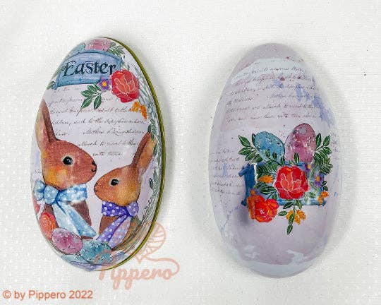 Vintage Style Tin Easter Eggs: Blue Egg