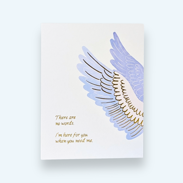 Sympathy Card | Gold Foil "There Are No Words" Wings