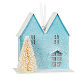 Pastel House & Tree Ornaments- Set of 6 - 3.5"H