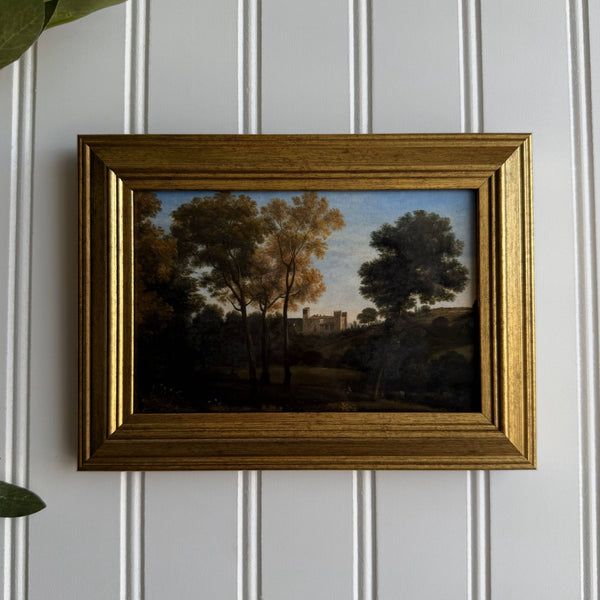 Vintage style Castle Scenery Art Print Framed: PRINT WITH FRAME