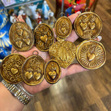 Brass Medallions: Oval Crown Hearts