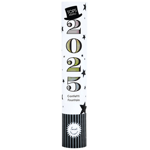 Confetti Fountain 9.5" - Top Hat Party - "2025"
