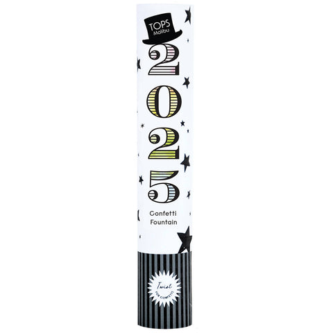 Confetti Fountain 9.5" - Top Hat Party - "2025"