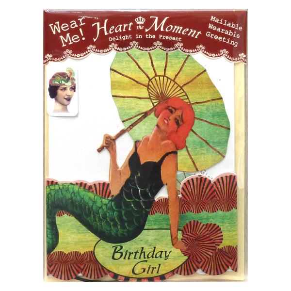 Greeting Card with Tiara, Birthday Girl, Mermaid