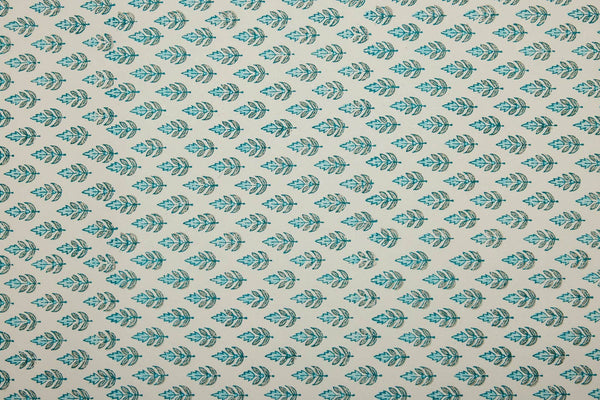 Block Printed Wrapping Paper Sheets - Buti Turquoise