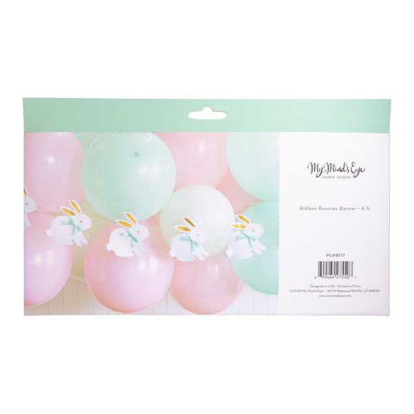 PLHB117 - Bunnies with Ribbon Bows Banner