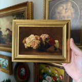 Vintage Style Flowers in Vase Still Life Art Print Framed: PRINT WITH FRAME