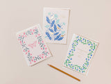 Butterfly & Flowers     Birthday Card