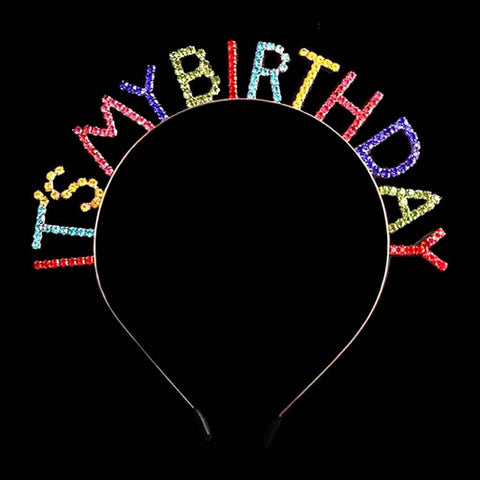 IT IS MY BIRTHDAY Rhinestone Headband: Multi