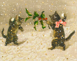 VT093P ~ Little Vintage  Christmas Card with Glitter