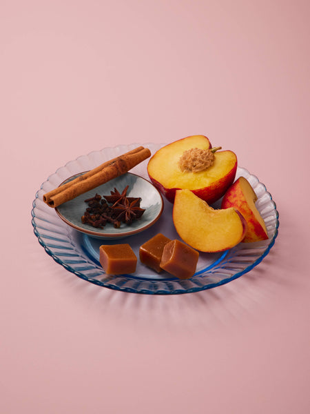 Bitten Peach Caramels, Yellow Floral Gift Box, 6 oz